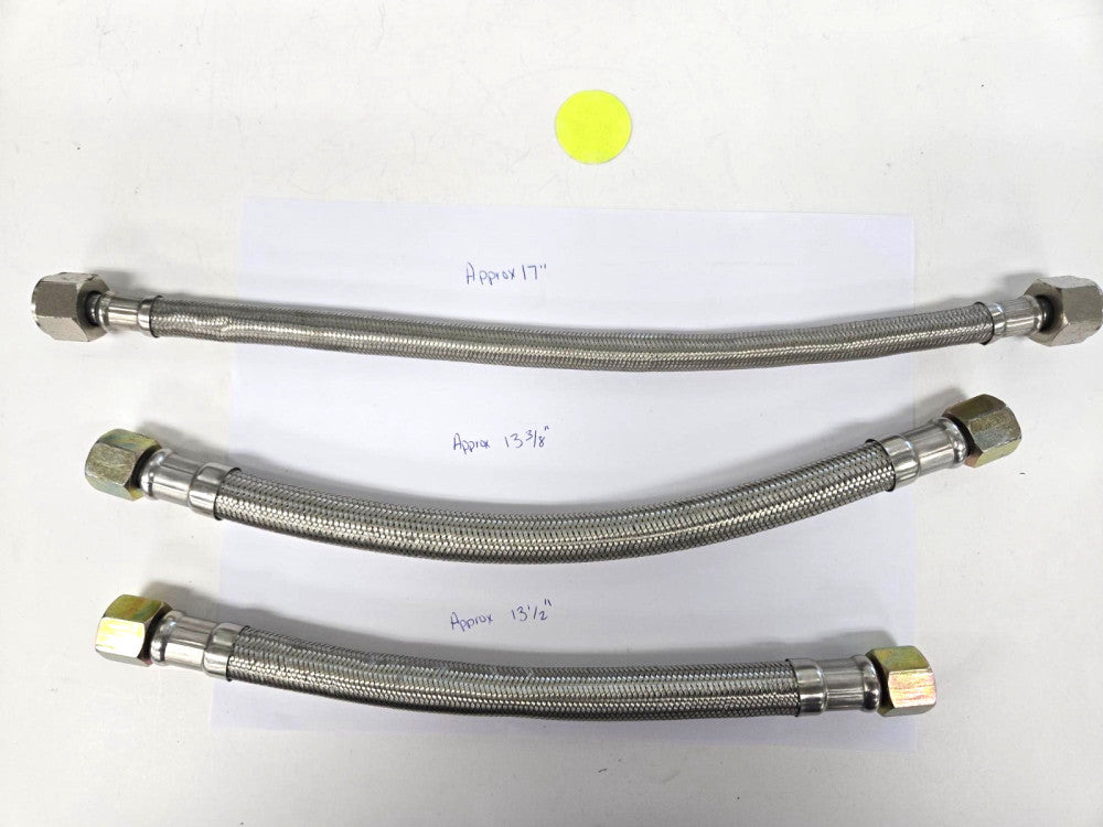ASSORTED SIZE/LENGTH FLEXABLE HOSE LOT OF 3