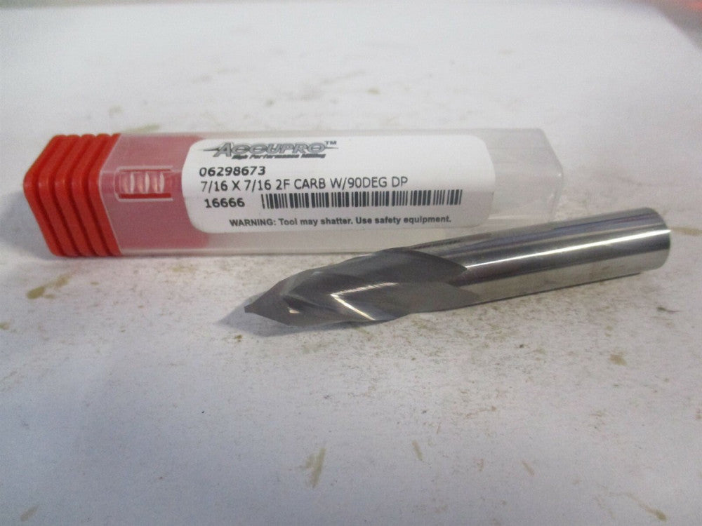 (SAMG-1414-DP-PL) 7/16 x 1 x 7/16" x 2-3/4" OAL 2Fl 90° Solid Carbide Drill Mill