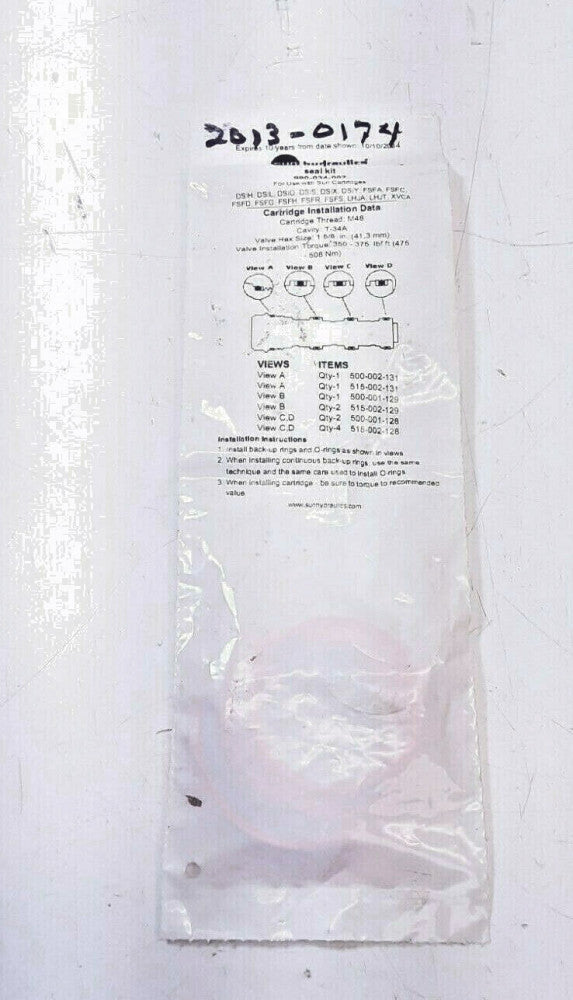 Sun Hydraulics  Series 4 T-34A Buna-N Seal Kit 990-034-007