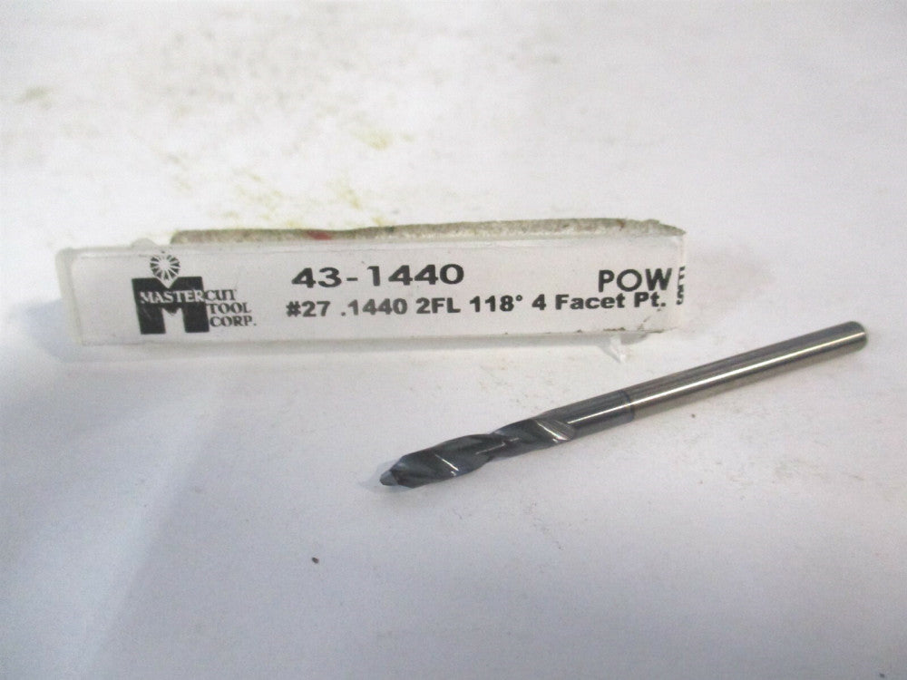 Mastercut (43-1440) #27 .1440 2-Flute PowerA Stub Drill Bit 