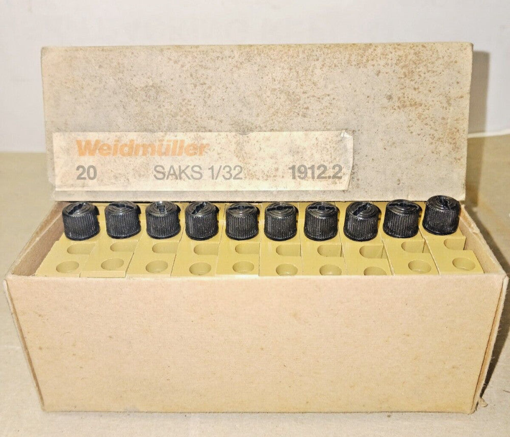 NEW BOX OF 20 WEIDMULLER 1911.2 SAKS 1/32 FUSE TERMINAL BLOCKS