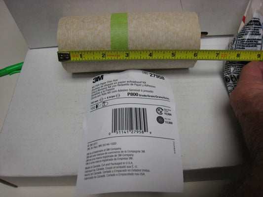 3M 27958 NX PSA Paper Disc Roll, Aluminum Oxide, 6" Dia. P800 Grit (Roll of 100)