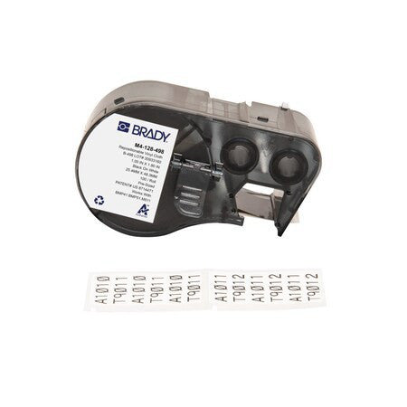 Brady M4-128-498 Precut Label Roll Cartridge,Vinyl,White