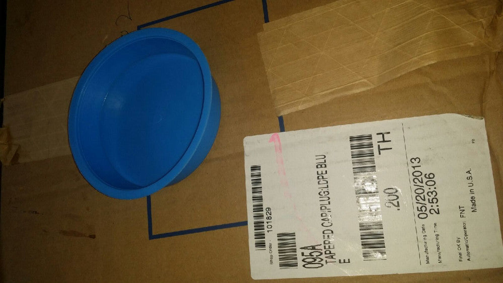 Blue LDPE Tapered Standard Cap & Plug can cap (095A) 200 CAPS - CASE