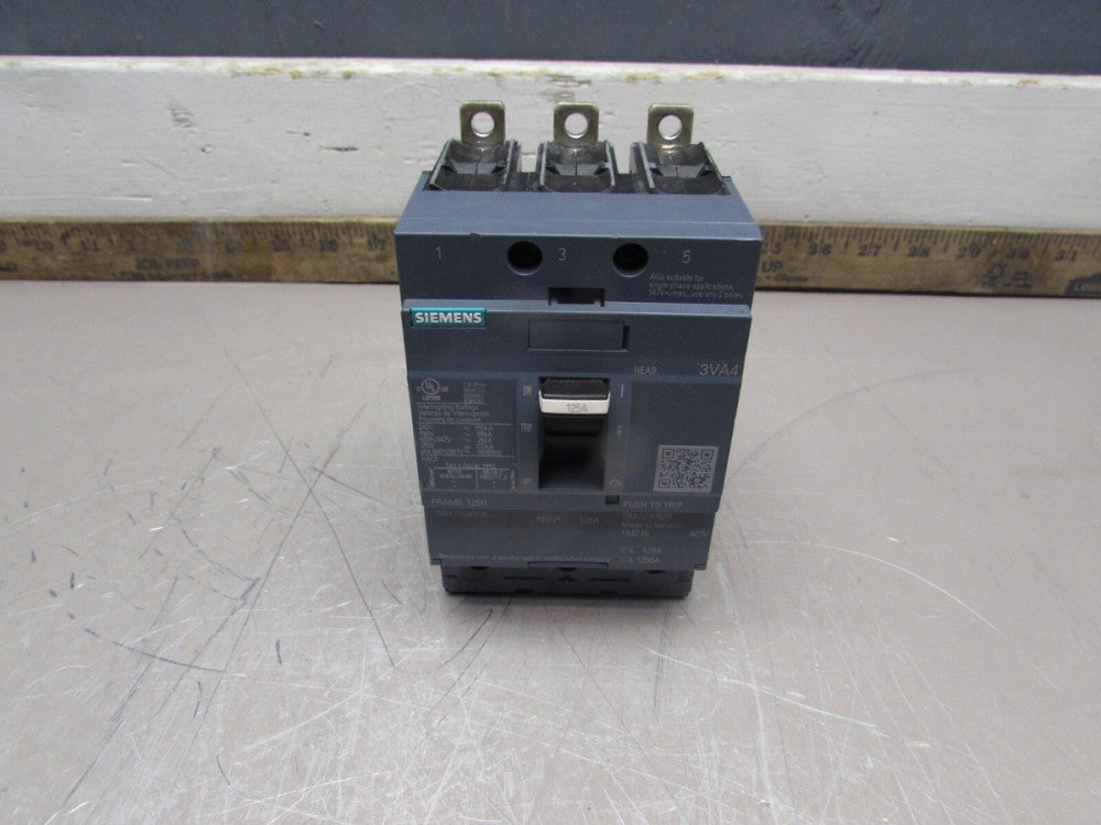 SIEMENS 3VA4112-6ED34-0AA0  ,CIRCUIT BREAKER,  3P/125A /480V/65kA   MAKE OFFER!