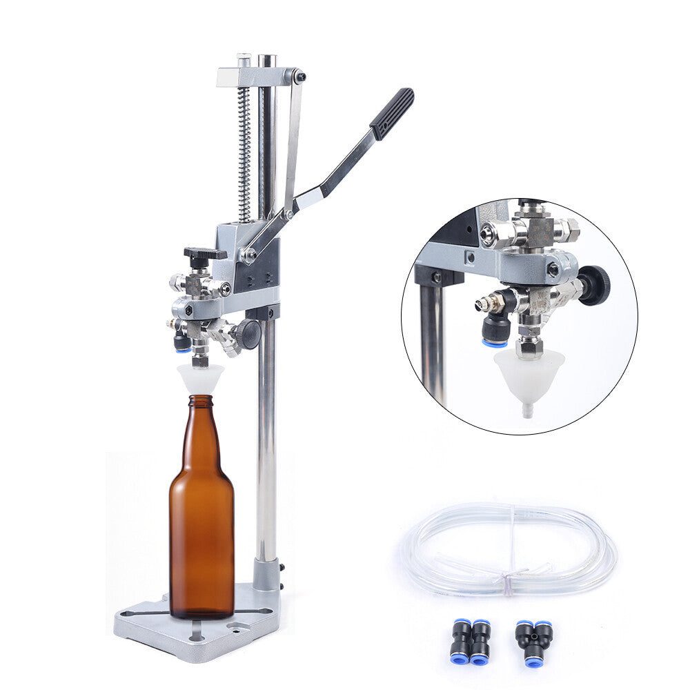 Manual Beer Filling Machine Counter Pressure Bottle Filler for Glass/Convoluted