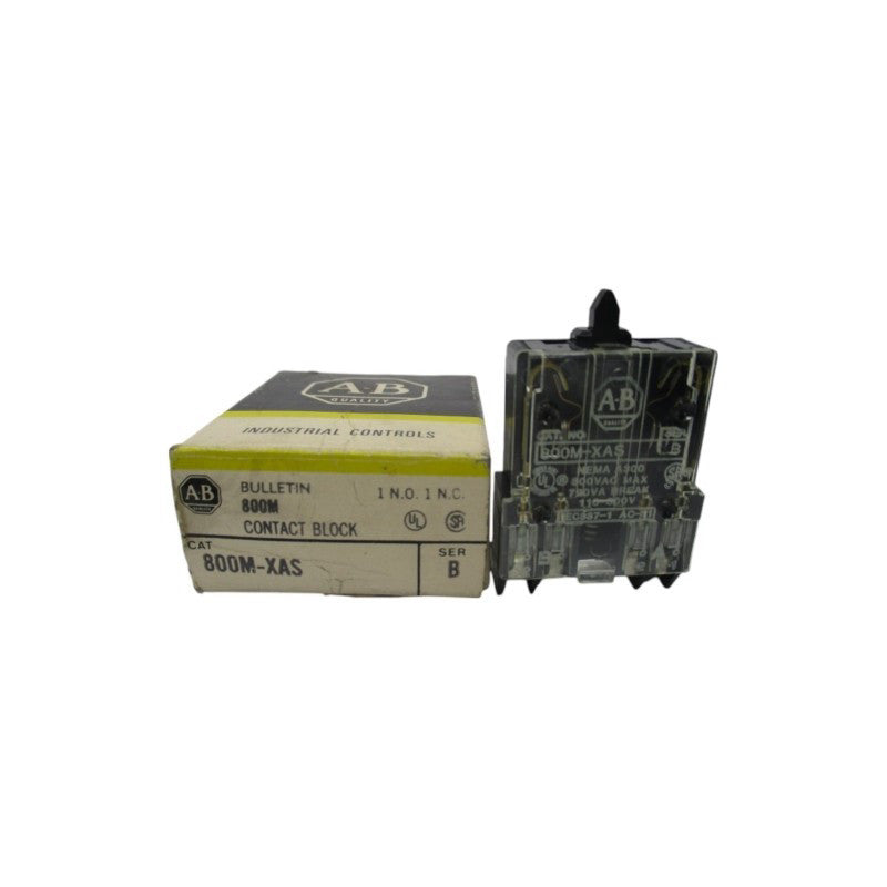 ALLEN BRADLEY 800M-XAS SER. B 300VAC (BK/YL) NSMP