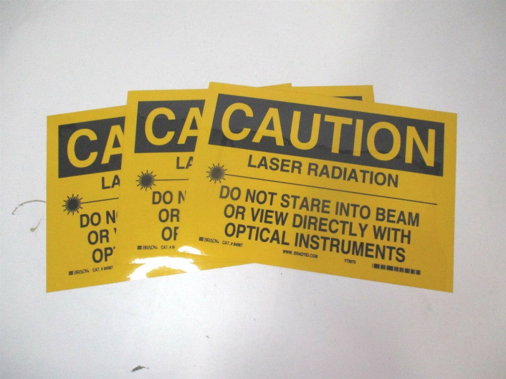 Brady (84987) 7" x 10" Laser Radiation Do Not Stare Into Beam Sign - Lot of 3 
