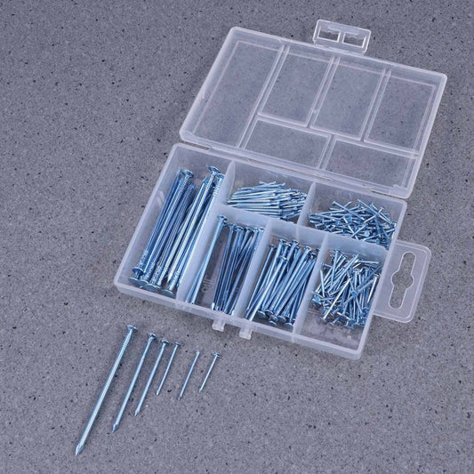 240 PCS Nail Kits Round Head Iron Masonry Woodworking Nails Assortment