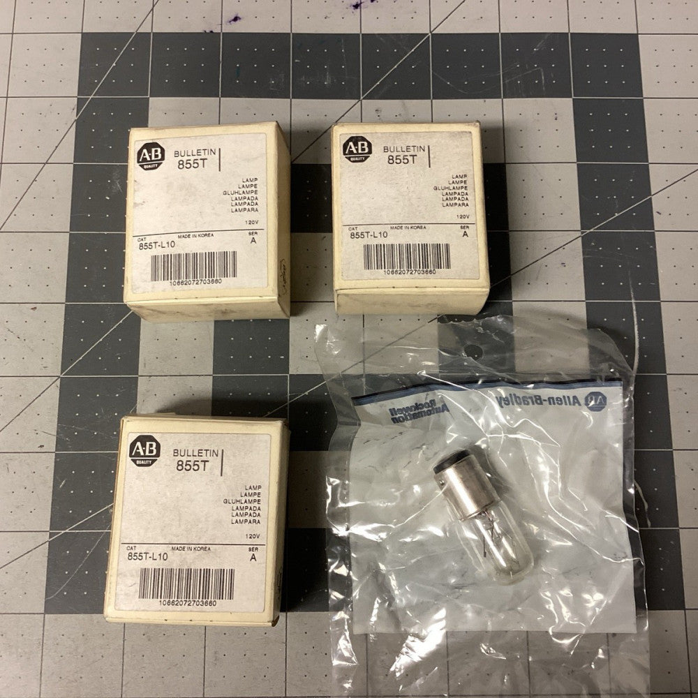 Lot Of 3 - Allen-Bradley 855T-L10 Ser A Incandescent Lamp (LPW97R)