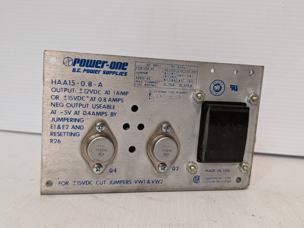Power-One HAA15-0.8-A power supply, +/-12VDC at 1 A or +/-15VDC at 0.8A