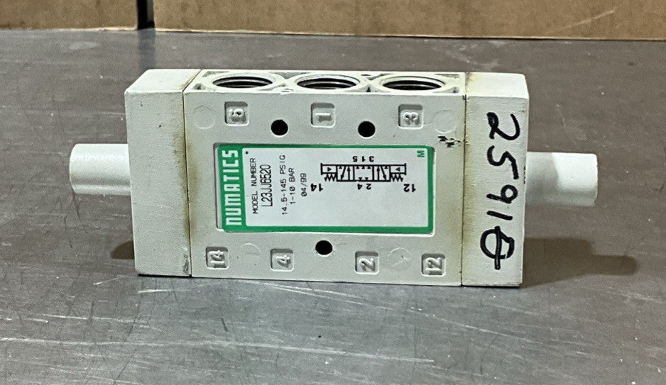 Numatics L23JJ6520 Solenoid Valve Block 14.5-145 PSIG 1-10 Bar