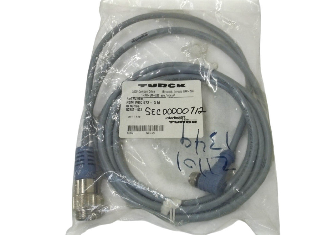 TURCK RKSMEKC572-3M CONNECTOR CABLE NSNP IN  A FACTORY BAG