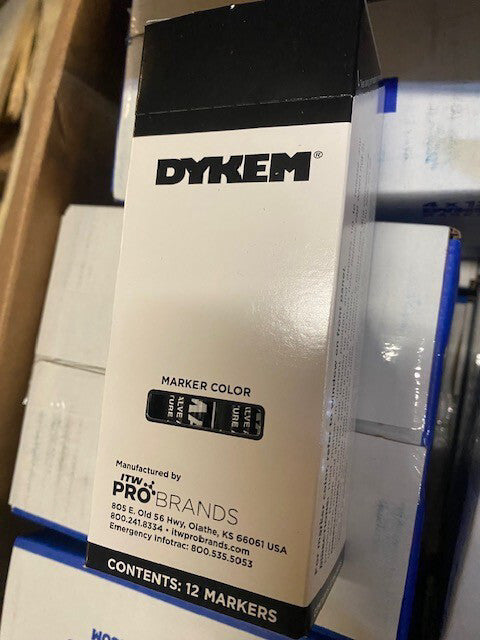 (12 PACK) Dykem #84002 Brite Mark Medium Tip BLACK Industrial Paint Marker