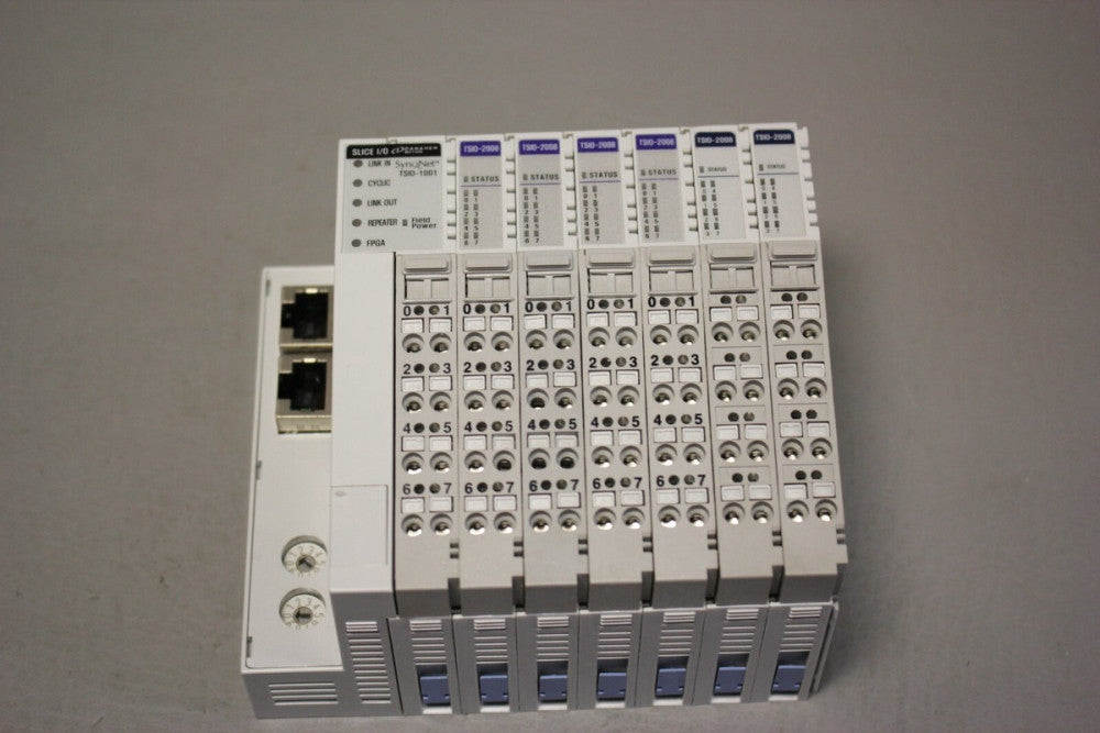 DANAHER SYQNET I/O RACK WITH 7 MODULES (1) TSIO-1001 (6) TSIO-2008