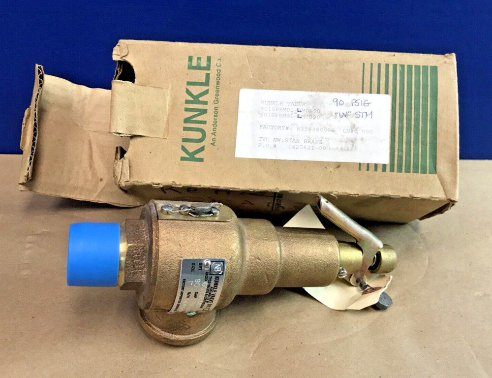 KUNKLE VALVE 6010FEM01-LM 90 psig SAFETY RELIEF VALVE 1"; 1738LBS/HR