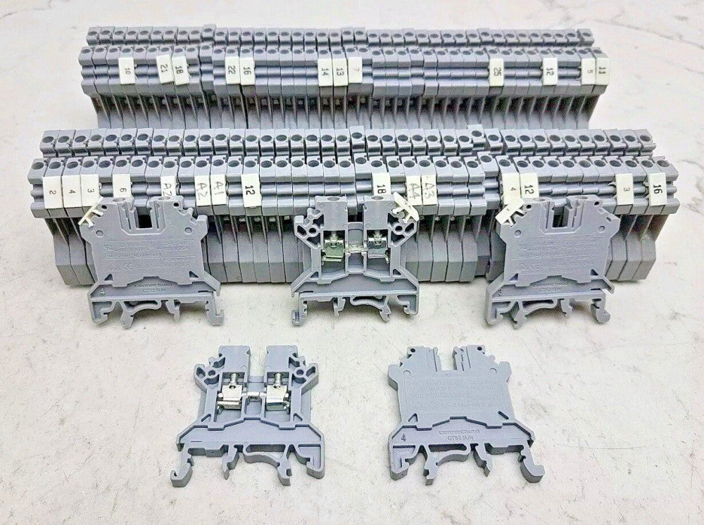 85 Pack Connectwell CTS2.5UN Terminal Blocks 600V 25A 22-12 Awg DIN Rail