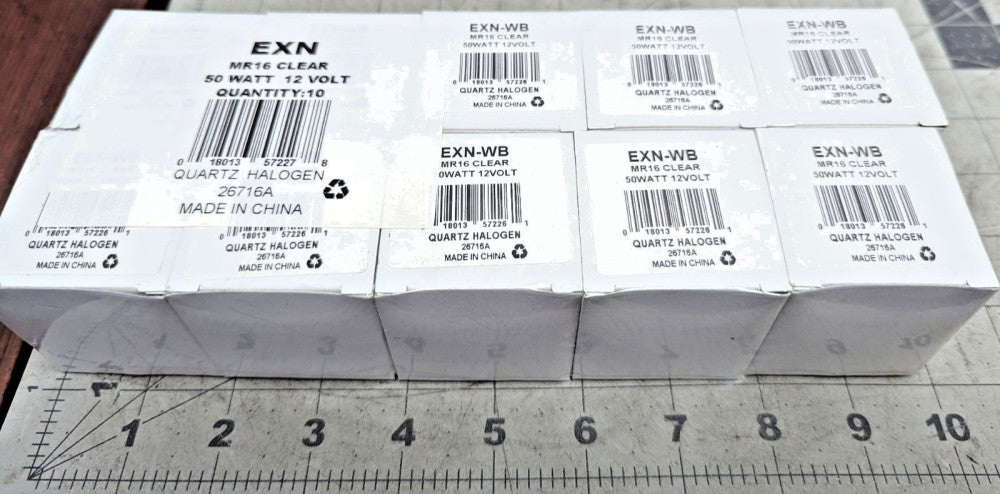 EXN MR16 50W 12V Flood Bright White Halogen Light Bulb (10-Pack) [C8S1]