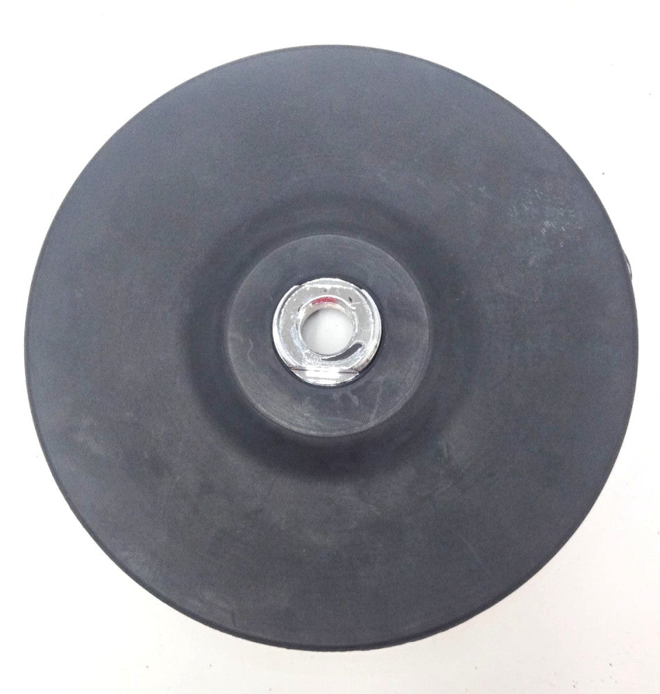 RUBBER BACKING PAD 6-3/4" OD 1" THICK NOTCHED 5/8" 11 ARBOR INSERT