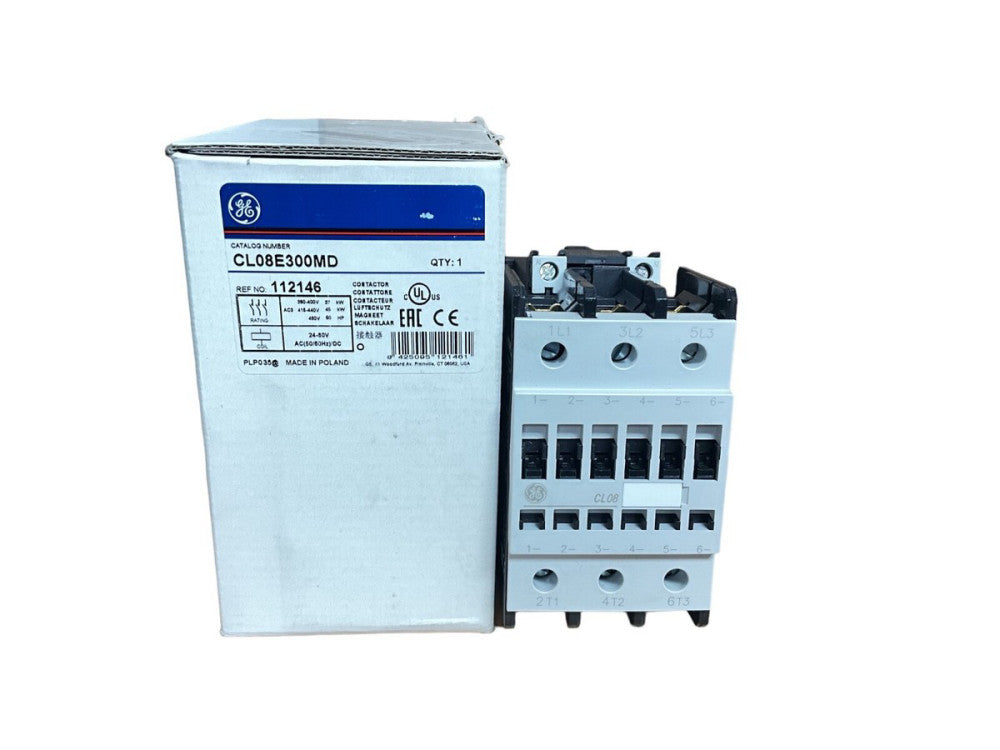 GE Contactor CL08E300MD - 80A, 230V, 3-Pole