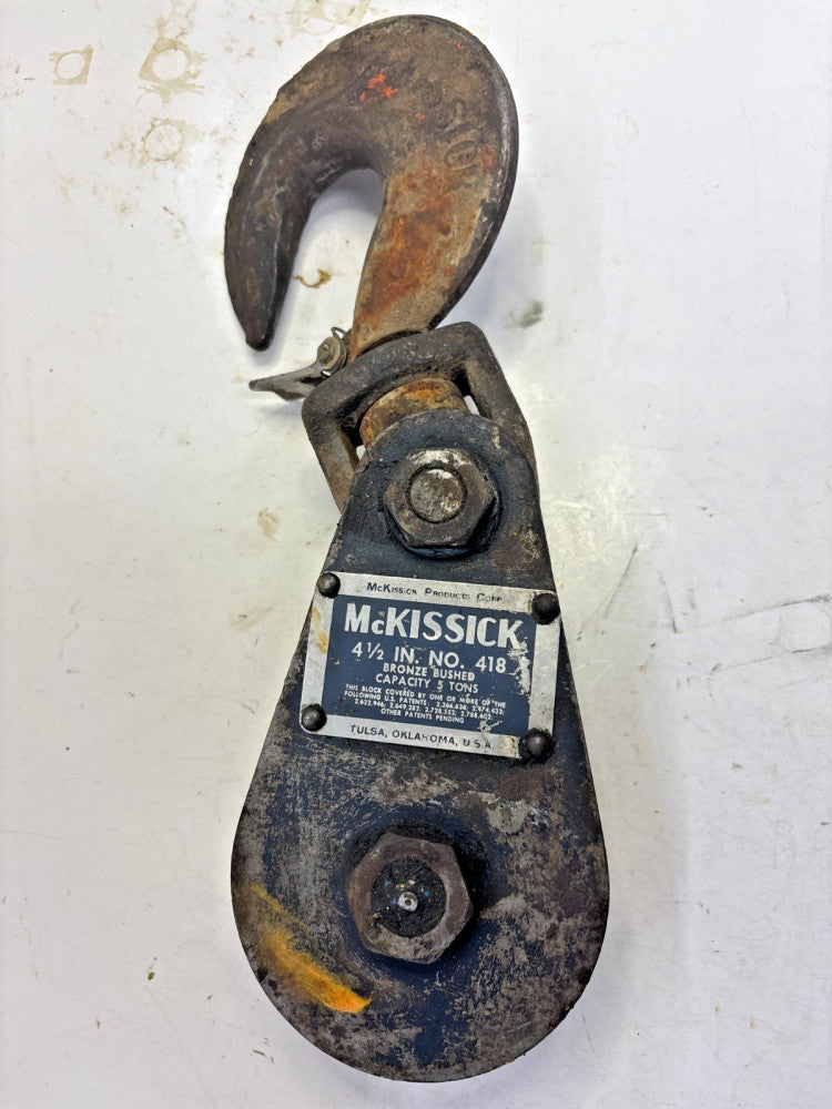 MCKISSICK 4-1/2 IN NO. 418 CAPACITY 5-TON SNATCH BLOCK PULLEY