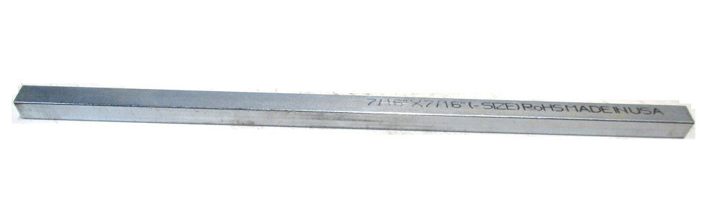 Made in USA 7/16" x 7/16" x 12" Carbon Steel Square Keystock 