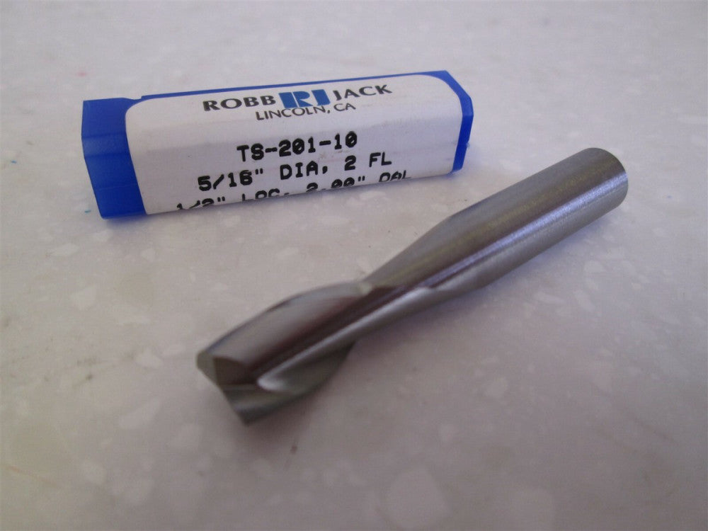 Robb Jack 5/16 x 5/16 x 1/2 x 2-1/2" Square End Carbide 2-Flute Endmill NEW