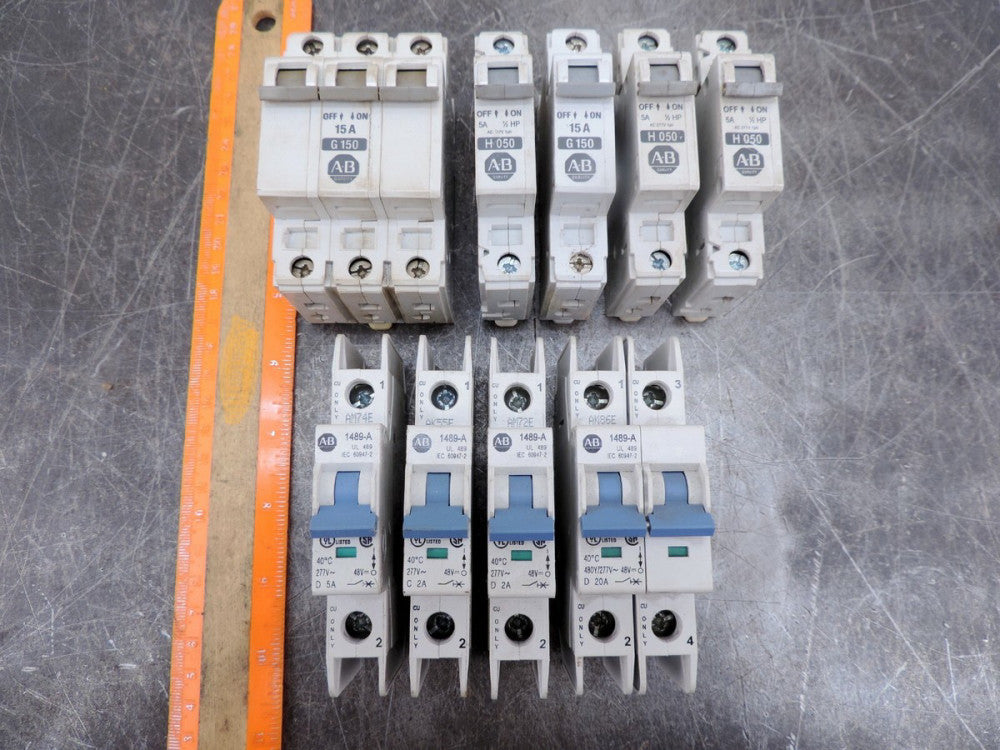 Lot of Allen Bradley Breaker AB-5328 AB-5321 1492-CB3 1492-CB1