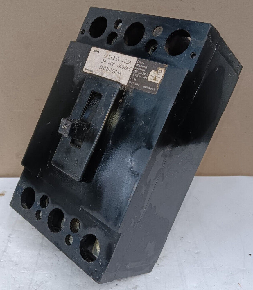 WESTINGHOUSE 125 AMP CIRCUIT BREAKER 3 POLE 240 VAC CA3125X
