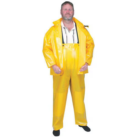 Condor 4Pck8 Rain Bib Overall, Nylon/Polyurethane, 30 In Inseam, 38 In To 40 In