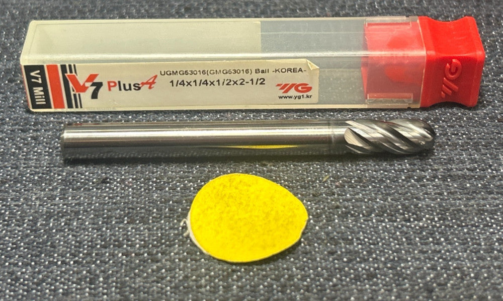 YG-1  4 FLUTE PLUS A MULTIPLE HELIX BALL NOSE PLAIN SHANK END MILL  UGMG53016