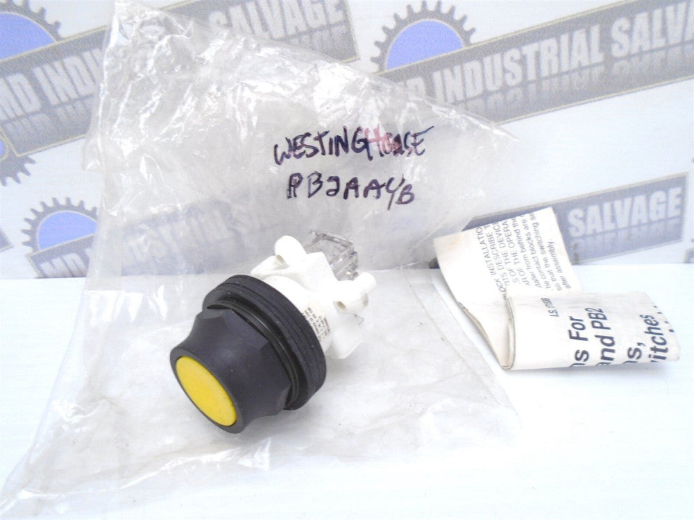 Westinghouse - PB2AAYB - Flush Standard Pushbutton - YELLOW CAP - 1 NC - (NEW)