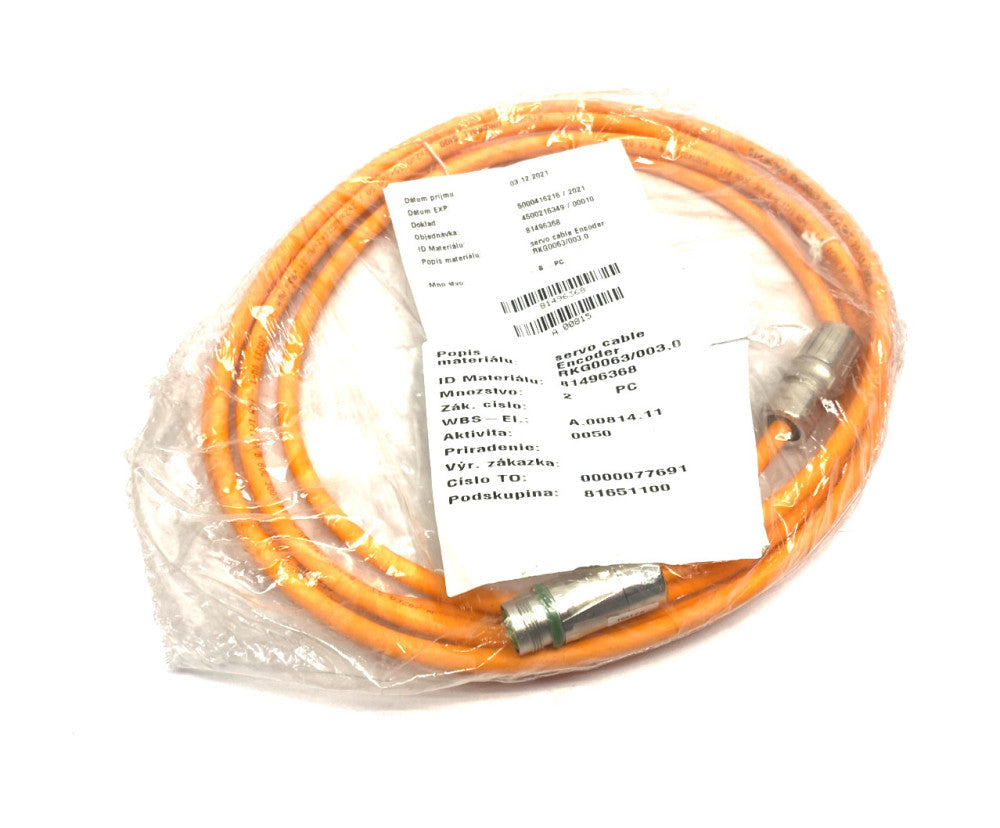 Bosch Rexroth R911382672 Servo Encoder Power Cable RKG0063/003,0