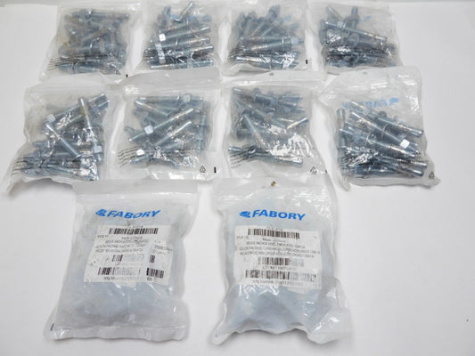 (100 pcs) 4-1/4" Steel Wedge Anchor 1/2" Dia Zinc Plated Fabory 31JP19