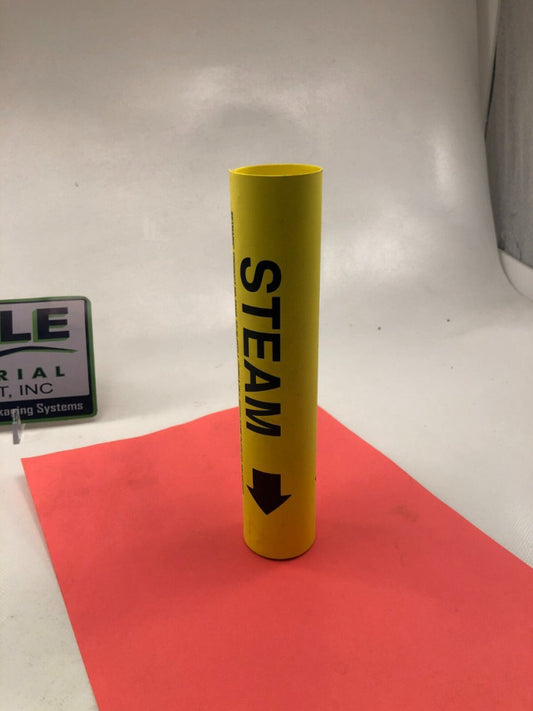 (5-pk) SETMARK 34338 SNAP-AROUND PIPE MARKER "STEAM" BLACK ON YELLOW