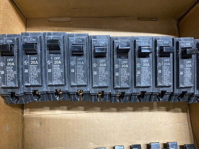 (10 PACK) THHQB CIRCUIT BREAKERS THHQB1120 20AMP 120/240 VOLT, 1 POLE, BOLT-ON