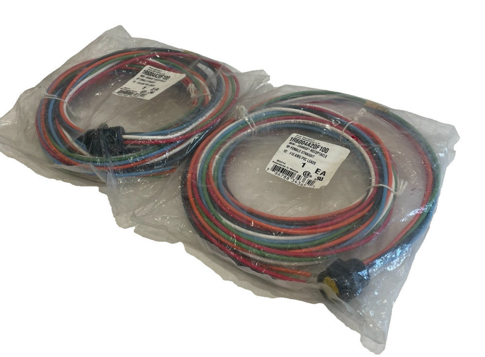 NEW WOODHEAD /BRAD HARRISON 1R6004A20F100 RECEPTACLE 6P FEMALE STRAIGHT LOT OF 2