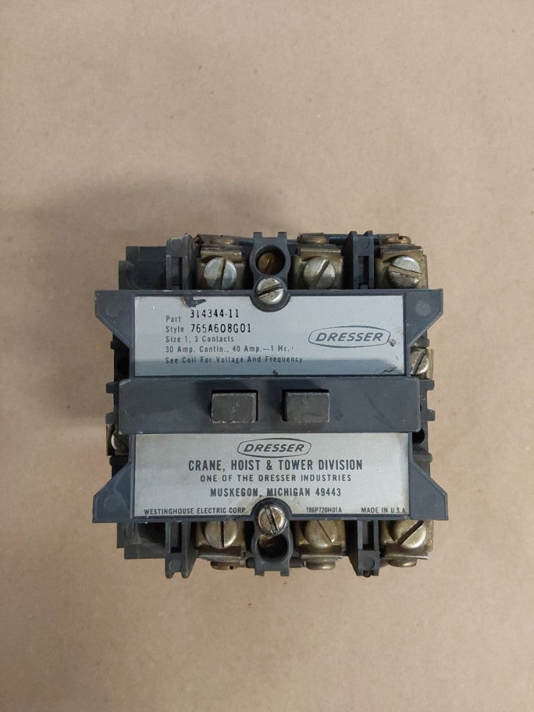 Dresser 314344-11 30AMP 3 CONTACTS Size 1 Contactor 