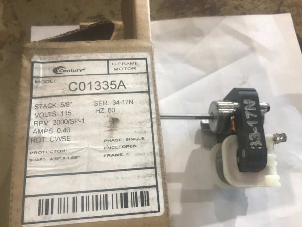 4 Century C-Frame Evaporative Fan Motor .40 amps 3000 RPM 120V C01335A CW rotat