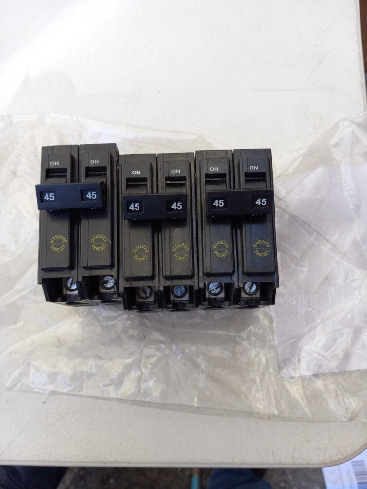 Lot Of 3 CHQ245 Eaton Cutler Circuit Breaker 45 Amp 2 Pole 120V 240V AC 