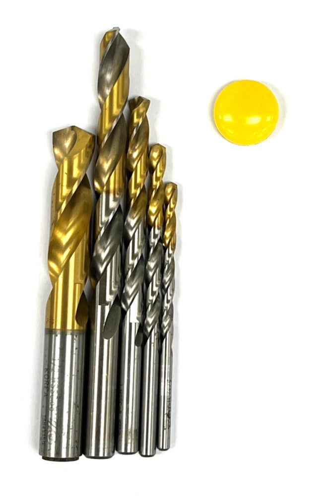 ASSORTMENT OF YG-1 DRILL BITS CUT DIA  1/2" 3/8" 9/32" 13/64" & 3/32" LOT OF 5