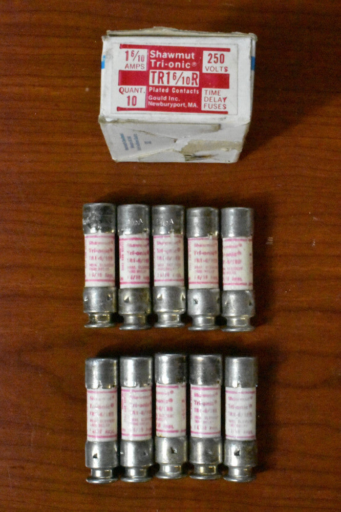 [Pack of 10] Gould Shawmut Tri-onic TR1-6/10R Time Delay Fuse 1-6/10 Amp 250V