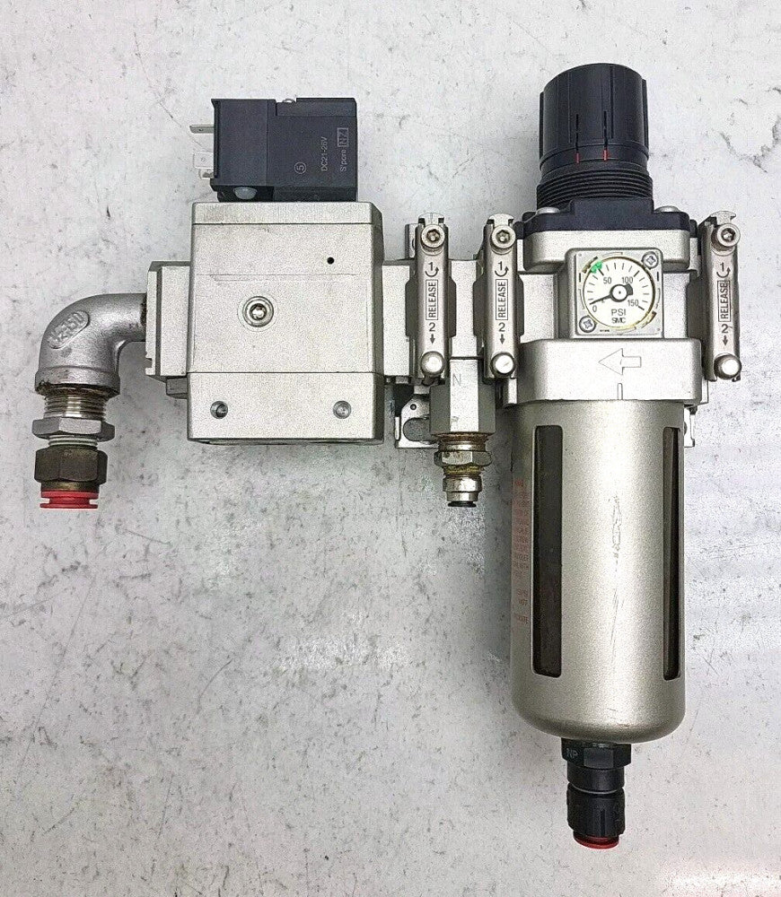 Smc AW40-N04D-Z Compressed Air Filter Regulator With AV4000-04-5DZ Soft Start