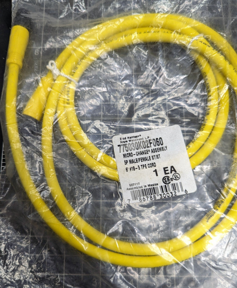 775030K02F060 / 1200730312 Micro-Change 6ft Cord Set 5P Male/Female [C8S2#5