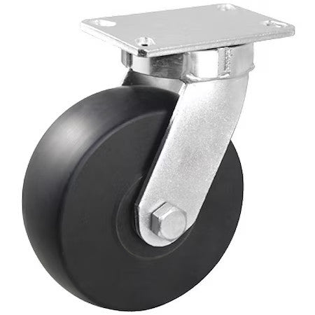 Zoro Select P27sx-Nmb060k-16 Plate Caster,3000 Lb. Ld Rating,Bk Wheel