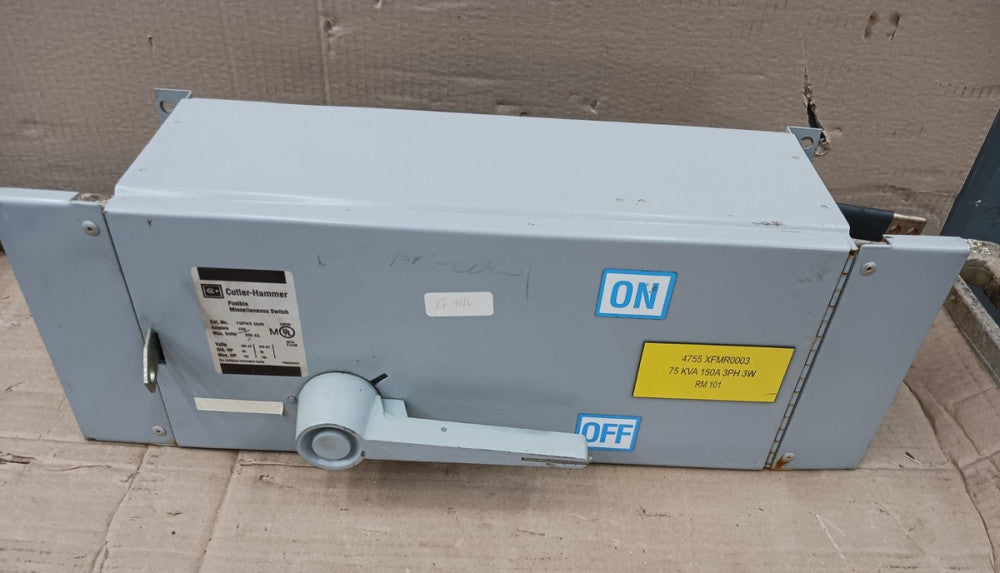 Cutler Hammer 200 Amp Fusible Panelboard Switch 3P 600 Vac FDPWS364R