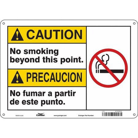 Condor 474N60 Safety Sign, 10" H, 14 In W,  Horizontal Rectangle, English,