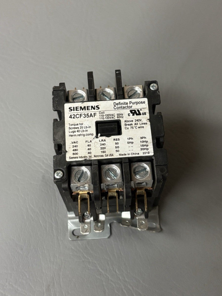 Siemens 42CF35AF Definite Purpose Contactor