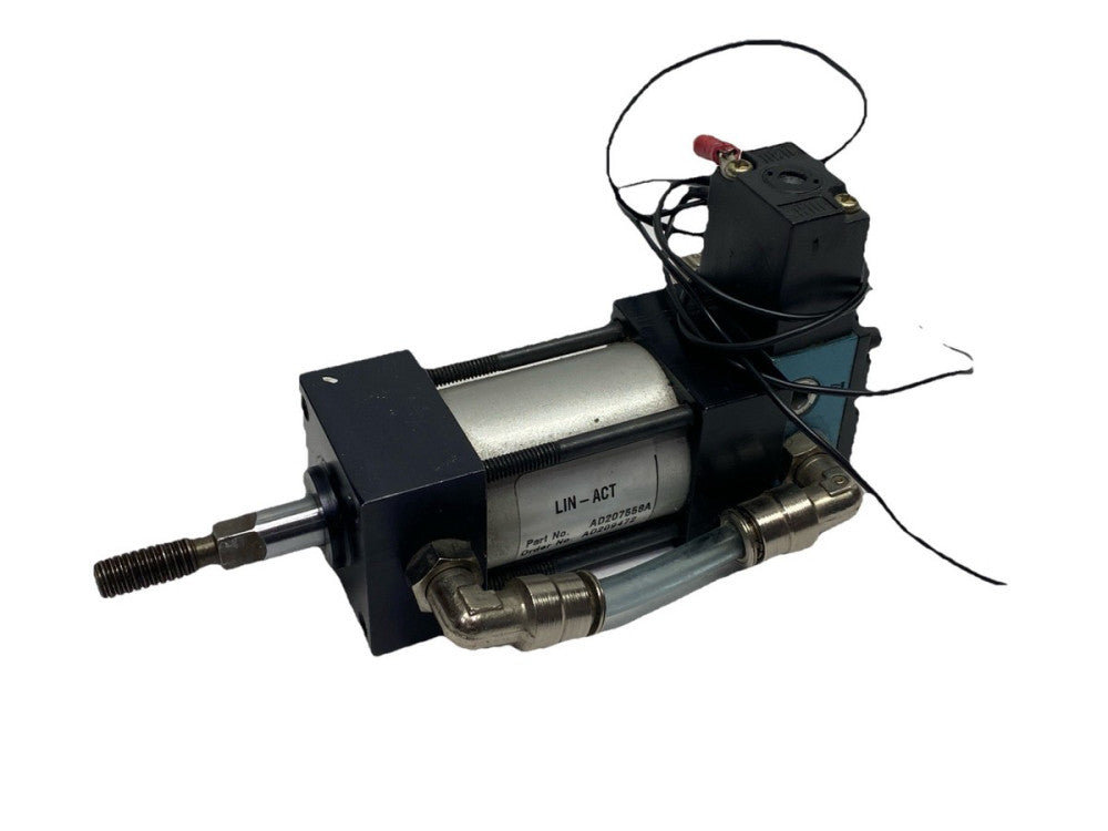 Lin-Act AD207558A Pneumatic Cylinder w/ MAC 45A-AA1-DACA-1BA Solenoid