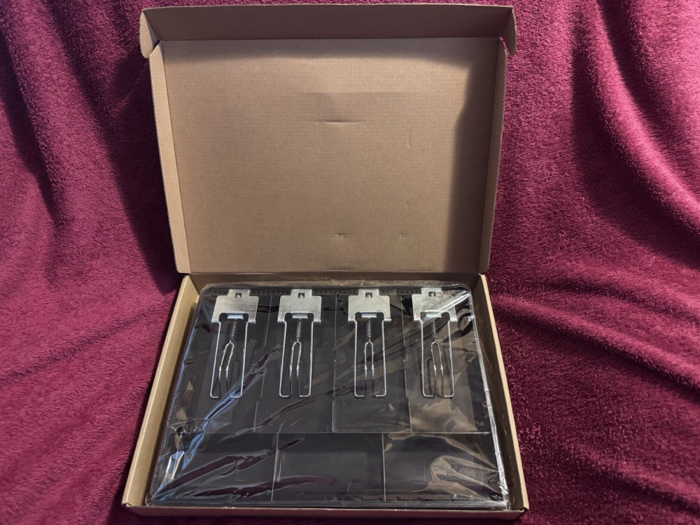 4 Slot Money Tray Cash Register Case With Metal Clip (Brand New)